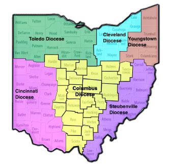 ohio dioceses catholic hamilton map archdiocese cincinnati conference miami tale counties diocesan mercer clermont preble butler montgomery greene auglaize darke